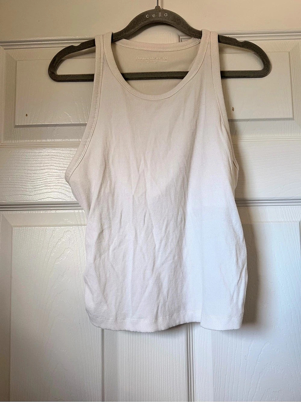 Outdoor Voices Rib Knit Tank Ribbed Tank Top in White Size Medium